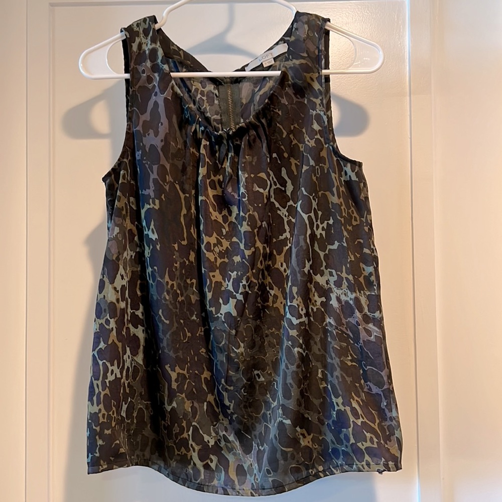 Ann Taylor Loft Women’s Leopard Print Blouse Size Small